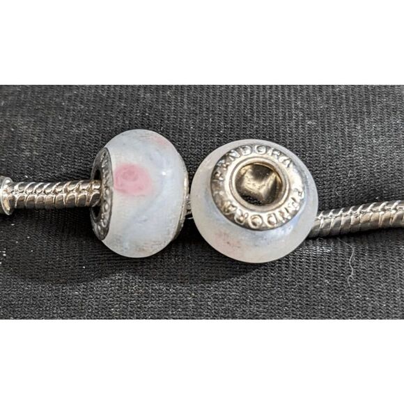 Set of 2 Pandora Pastel Murano Glass Beads - JUST BEAUTIFUL - Picture 2 of 2